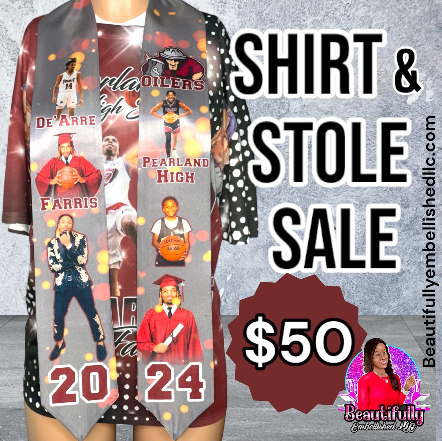 Grad Stole and Shirt Bundle